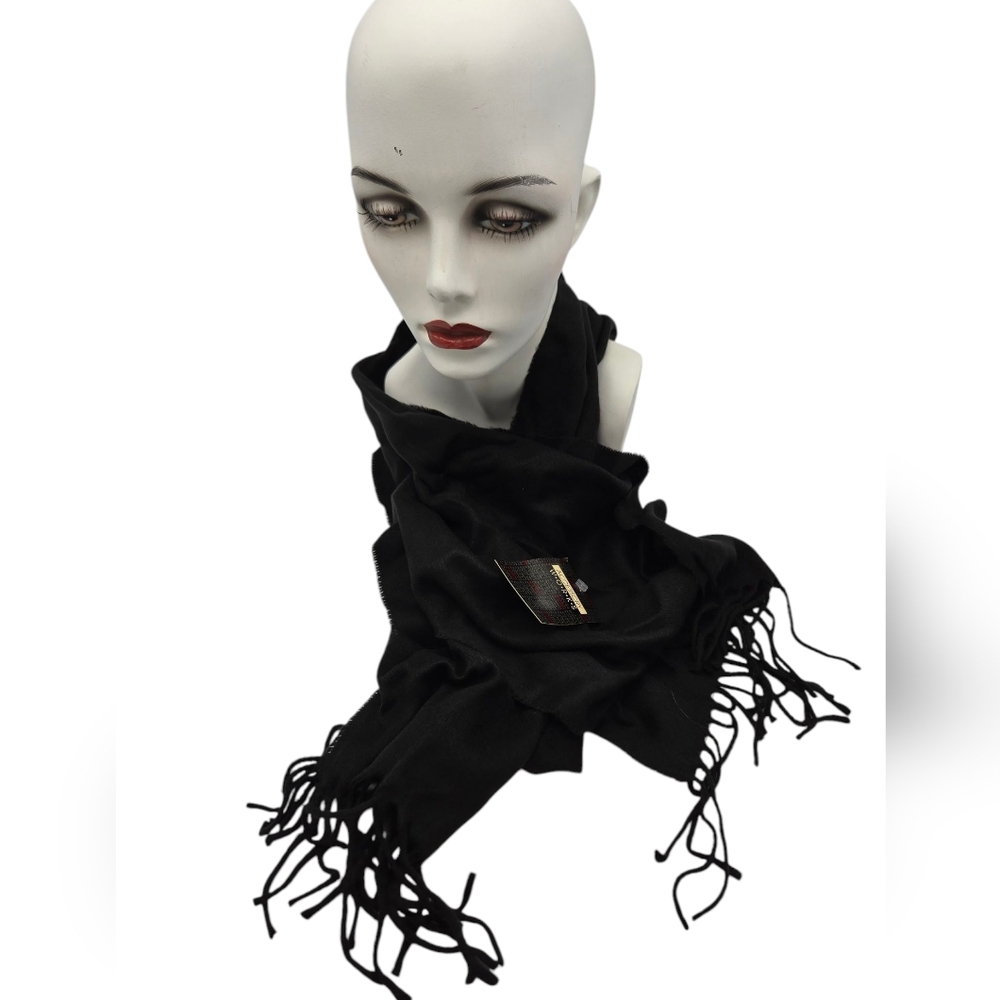 NWT Accessory Works Acrylic Black Scarf Made in Italy 56"